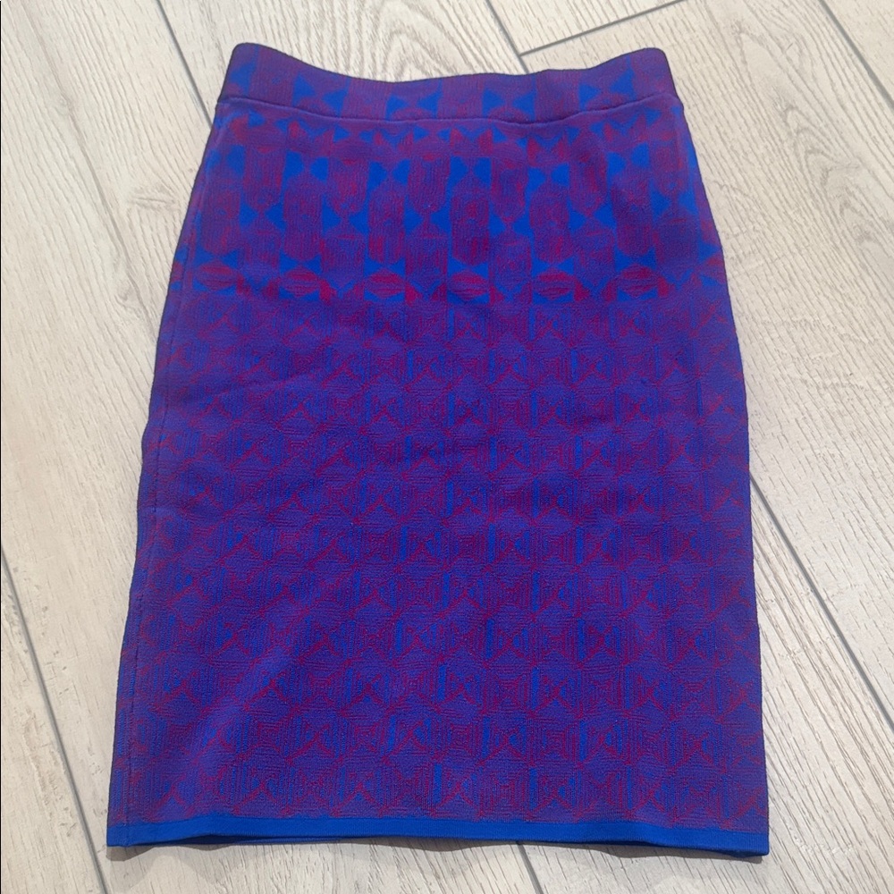 BCBGMaxAzria Vibrant Blue and Purple Pencil Skirt